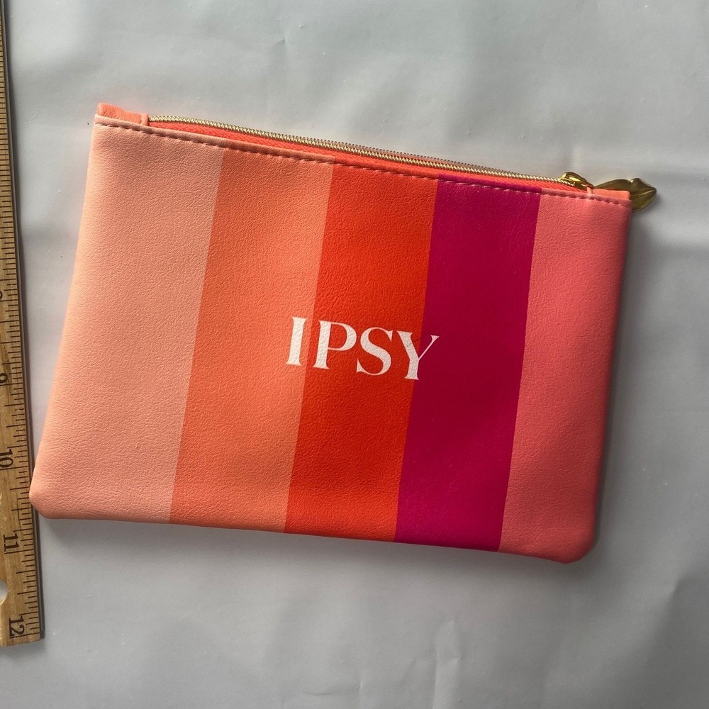 Neon Pink Orange‎ Purple Ombre Zip Pouch Cosmetic Bag Clutch